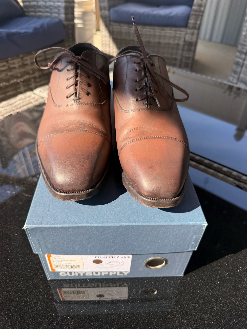 Classic Brown Cap-Toe Oxford Dress Shoes - SuitSupply